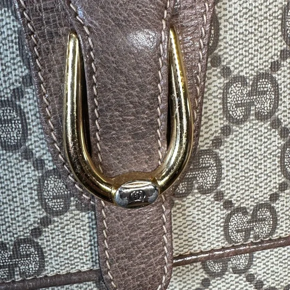 Authentic Vintage Gucci Brown GG Canvas Shoulder Bag Crossbody - Picture 9 of 14
